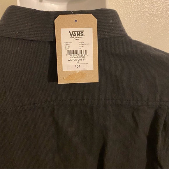 Vans Men's Wilton Crest Button- Down Shirt new Black Medium - Picture 8 of 16